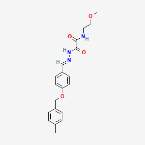 molecular formula C20H23N3O4 B11560230 N-(2-methoxyethyl)-2-[(2E)-2-{4-[(4-methylbenzyl)oxy]benzylidene}hydrazinyl]-2-oxoacetamide 