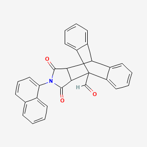 17-(Naphthalen-1-yl)-16,18-dioxo-17-azapentacyclo[6.6.5.0~2,7~.0~9,14~.0~15,19~]nonadeca-2,4,6,9,11,13-hexaene-1-carbaldehyde (non-preferred name)