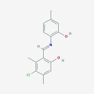 molecular formula C16H16ClNO2 B11560239 4-Chloro-2-[(E)-[(2-hydroxy-4-methylphenyl)imino]methyl]-3,5-dimethylphenol 