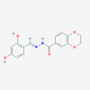 molecular formula C16H14N2O5 B11560240 N'-[(E)-(2,4-dihydroxyphenyl)methylidene]-2,3-dihydro-1,4-benzodioxine-6-carbohydrazide 