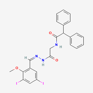 N-({N'-[(Z)-(3,5-Diiodo-2-methoxyphenyl)methylidene]hydrazinecarbonyl}methyl)-2,2-diphenylacetamide