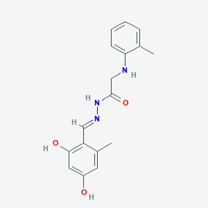 N'-[(E)-(2,4-dihydroxy-6-methylphenyl)methylidene]-2-[(2-methylphenyl)amino]acetohydrazide (non-preferred name)