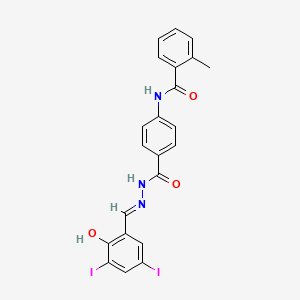 N-(4-{[(2E)-2-(2-hydroxy-3,5-diiodobenzylidene)hydrazinyl]carbonyl}phenyl)-2-methylbenzamide