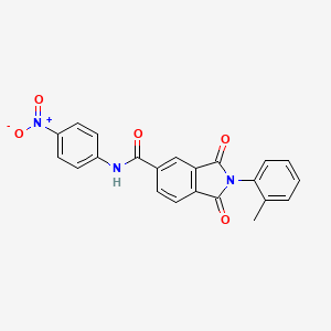 molecular formula C22H15N3O5 B11560292 2-(2-methylphenyl)-N-(4-nitrophenyl)-1,3-dioxo-2,3-dihydro-1H-isoindole-5-carboxamide 