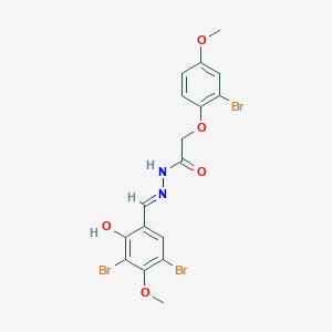 2-(2-bromo-4-methoxyphenoxy)-N'-[(E)-(3,5-dibromo-2-hydroxy-4-methoxyphenyl)methylidene]acetohydrazide