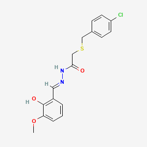 2-[(4-chlorobenzyl)sulfanyl]-N'-[(E)-(2-hydroxy-3-methoxyphenyl)methylidene]acetohydrazide