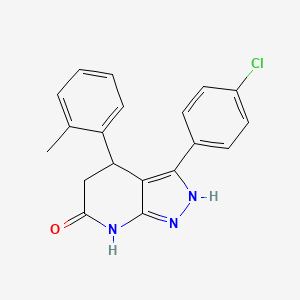 3-(4-chlorophenyl)-4-(2-methylphenyl)-1,4,5,7-tetrahydro-6H-pyrazolo[3,4-b]pyridin-6-one