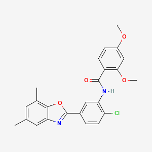 molecular formula C24H21ClN2O4 B11560313 N-[2-chloro-5-(5,7-dimethyl-1,3-benzoxazol-2-yl)phenyl]-2,4-dimethoxybenzamide 