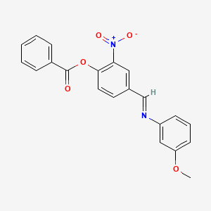 4-[(E)-[(3-Methoxyphenyl)imino]methyl]-2-nitrophenyl benzoate