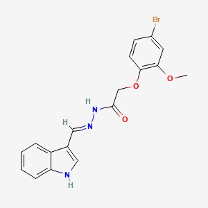 2-(4-bromo-2-methoxyphenoxy)-N'-[(E)-1H-indol-3-ylmethylidene]acetohydrazide