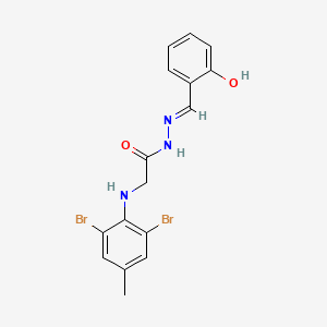 molecular formula C16H15Br2N3O2 B11560374 2-[(2,6-Dibromo-4-methylphenyl)amino]-N'-[(E)-(2-hydroxyphenyl)methylidene]acetohydrazide 