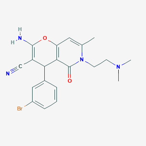 2-amino-4-(3-bromophenyl)-6-[2-(dimethylamino)ethyl]-7-methyl-5-oxo-5,6-dihydro-4H-pyrano[3,2-c]pyridine-3-carbonitrile