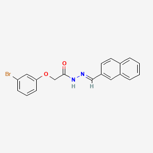 molecular formula C19H15BrN2O2 B11560403 2-(3-bromophenoxy)-N'-[(E)-naphthalen-2-ylmethylidene]acetohydrazide 