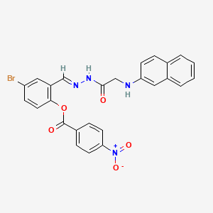 4-Bromo-2-[(E)-({2-[(naphthalen-2-YL)amino]acetamido}imino)methyl]phenyl 4-nitrobenzoate