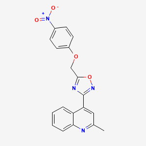 2-Methyl-4-{5-[(4-nitrophenoxy)methyl]-1,2,4-oxadiazol-3-yl}quinoline