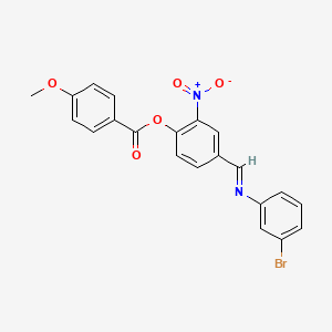 4-[(E)-[(3-Bromophenyl)imino]methyl]-2-nitrophenyl 4-methoxybenzoate