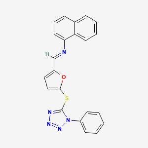 N-[(E)-{5-[(1-phenyl-1H-tetrazol-5-yl)sulfanyl]furan-2-yl}methylidene]naphthalen-1-amine