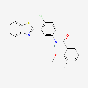 molecular formula C22H17ClN2O2S B11560423 N-[3-(1,3-benzothiazol-2-yl)-4-chlorophenyl]-2-methoxy-3-methylbenzamide 