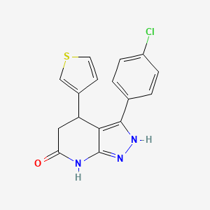 3-(4-chlorophenyl)-4-(thiophen-3-yl)-2,4,5,7-tetrahydro-6H-pyrazolo[3,4-b]pyridin-6-one