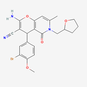 2-amino-4-(3-bromo-4-methoxyphenyl)-7-methyl-5-oxo-6-(tetrahydrofuran-2-ylmethyl)-5,6-dihydro-4H-pyrano[3,2-c]pyridine-3-carbonitrile