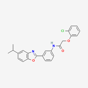 molecular formula C24H21ClN2O3 B11560533 2-(2-chlorophenoxy)-N-{3-[5-(propan-2-yl)-1,3-benzoxazol-2-yl]phenyl}acetamide 