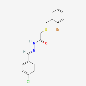 molecular formula C16H14BrClN2OS B11560539 2-[(2-bromobenzyl)sulfanyl]-N'-[(E)-(4-chlorophenyl)methylidene]acetohydrazide 