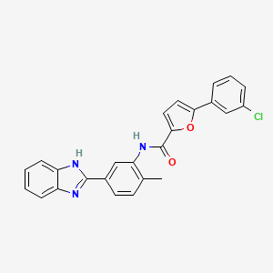 molecular formula C25H18ClN3O2 B11560543 N-[5-(1H-benzimidazol-2-yl)-2-methylphenyl]-5-(3-chlorophenyl)furan-2-carboxamide 