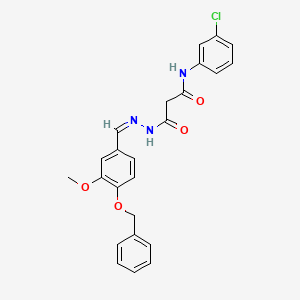 3-{(2Z)-2-[4-(benzyloxy)-3-methoxybenzylidene]hydrazinyl}-N-(3-chlorophenyl)-3-oxopropanamide