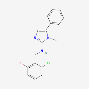 molecular formula C17H15ClFN3 B11560600 N-(2-chloro-6-fluorobenzyl)-1-methyl-5-phenyl-1H-imidazol-2-amine 