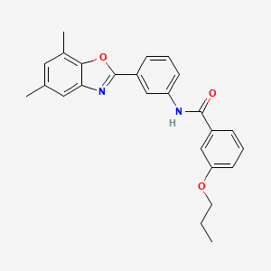 N-[3-(5,7-dimethyl-1,3-benzoxazol-2-yl)phenyl]-3-propoxybenzamide