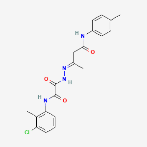 (3E)-3-(2-{[(3-chloro-2-methylphenyl)amino](oxo)acetyl}hydrazinylidene)-N-(4-methylphenyl)butanamide