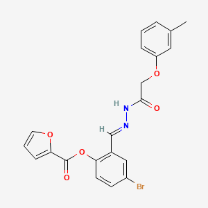 4-bromo-2-[(E)-{2-[(3-methylphenoxy)acetyl]hydrazinylidene}methyl]phenyl furan-2-carboxylate