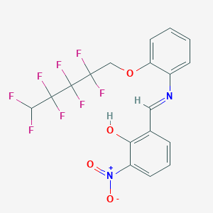 molecular formula C18H12F8N2O4 B11560629 2-nitro-6-[(E)-({2-[(2,2,3,3,4,4,5,5-octafluoropentyl)oxy]phenyl}imino)methyl]phenol 