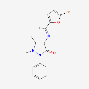 4-{[(E)-(5-bromofuran-2-yl)methylidene]amino}-1,5-dimethyl-2-phenyl-1,2-dihydro-3H-pyrazol-3-one