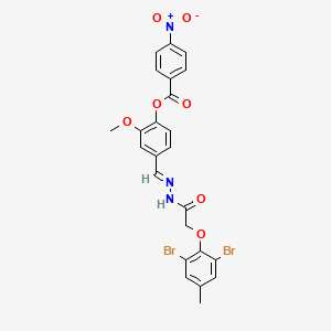 4-[(E)-{2-[(2,6-dibromo-4-methylphenoxy)acetyl]hydrazinylidene}methyl]-2-methoxyphenyl 4-nitrobenzoate