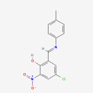 4-Chloro-2-[(E)-[(4-methylphenyl)imino]methyl]-6-nitrophenol