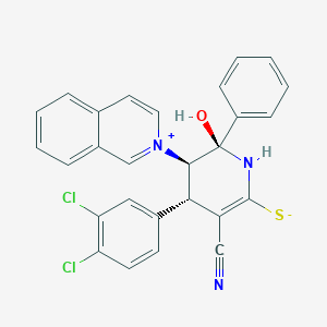 molecular formula C27H19Cl2N3OS B11560733 (4S,5R,6R)-3-cyano-4-(3,4-dichlorophenyl)-6-hydroxy-5-(2-isoquinoliniumyl)-6-phenyl-1,4,5,6-tetrahydro-2-pyridinethiolate 