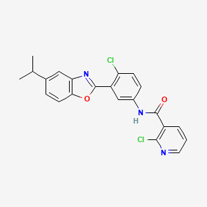 2-chloro-N-{4-chloro-3-[5-(propan-2-yl)-1,3-benzoxazol-2-yl]phenyl}pyridine-3-carboxamide