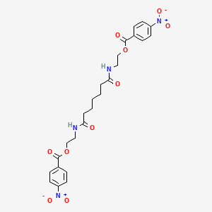 molecular formula C25H28N4O10 B11560742 2-(6-{[2-(4-Nitrobenzoyloxy)ethyl]carbamoyl}hexanamido)ethyl 4-nitrobenzoate 