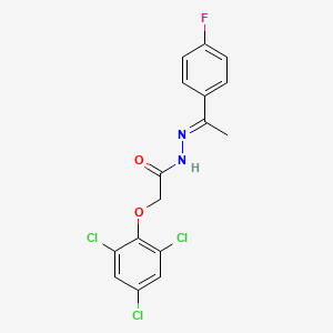 molecular formula C16H12Cl3FN2O2 B11560755 N'-[(1E)-1-(4-fluorophenyl)ethylidene]-2-(2,4,6-trichlorophenoxy)acetohydrazide 