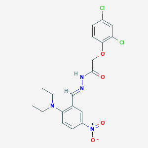 molecular formula C19H20Cl2N4O4 B11560781 2-(2,4-Dichlorophenoxy)-N'-[(E)-[2-(diethylamino)-5-nitrophenyl]methylidene]acetohydrazide 