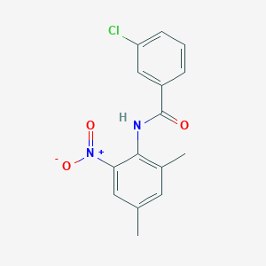 molecular formula C15H13ClN2O3 B11560792 3-chloro-N-(2,4-dimethyl-6-nitrophenyl)benzamide 