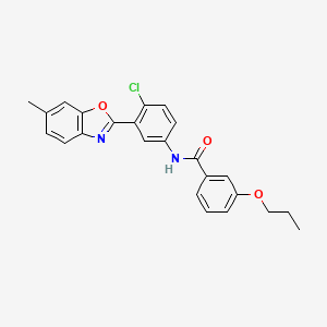 molecular formula C24H21ClN2O3 B11560796 N-[4-chloro-3-(6-methyl-1,3-benzoxazol-2-yl)phenyl]-3-propoxybenzamide 