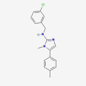 molecular formula C18H18ClN3 B11560803 N-(3-chlorobenzyl)-1-methyl-5-(4-methylphenyl)-1H-imidazol-2-amine 