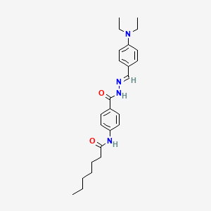 N-[4-({(2E)-2-[4-(diethylamino)benzylidene]hydrazinyl}carbonyl)phenyl]heptanamide