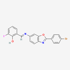 2-[(E)-{[2-(4-bromophenyl)-1,3-benzoxazol-6-yl]imino}methyl]-6-iodophenol