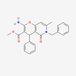 methyl 2-amino-6-benzyl-7-methyl-5-oxo-4-phenyl-5,6-dihydro-4H-pyrano[3,2-c]pyridine-3-carboxylate