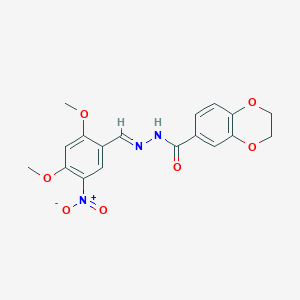 N'-[(E)-(2,4-dimethoxy-5-nitrophenyl)methylidene]-2,3-dihydro-1,4-benzodioxine-6-carbohydrazide