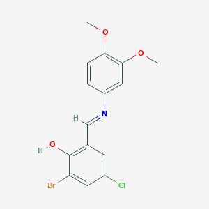 2-bromo-4-chloro-6-{(E)-[(3,4-dimethoxyphenyl)imino]methyl}phenol