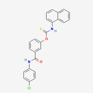 molecular formula C24H17ClN2O2S B11560853 O-{3-[(4-chlorophenyl)carbamoyl]phenyl} naphthalen-1-ylcarbamothioate 